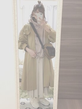 「fifth（フィフス）のプリーツロングマキシスカート（スカート）」を使った、すい.さん（レディース・158cm）の春コーディネート