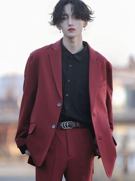 スラックスを使った 赤ジャケット のメンズ人気ファッションコーディネート Wear