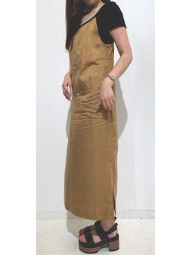 「TODAYFUL（トゥデイフル）のアイテム（ワンピース、ベージュ系）」を使った、shizuka2154さん（レディース・163cm）の夏コーディネート