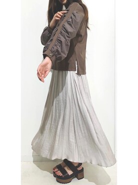 「mink chairのアイテム（スカート、シルバー系）」を使った、shizuka2154さん（レディース・163cm）の夏コーディネート