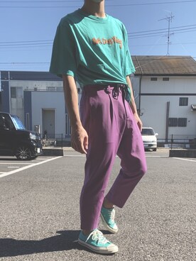 「RIPNDIP（リップンディップ）のアイテム（トップス）」を使った、エゴさん（メンズ・160cm）の夏コーディネート