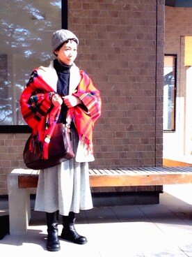 「ナチュラル」｜「アイテム（ダッフルコート）」を使った、kcocoronさん（レディース・160cm）の冬コーディネート