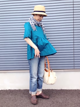 「relacher（ルラシェ）のアイテム」を使った、kcocoronさん（レディース・160cm）の夏コーディネート