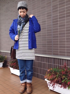 「ナチュラルスタイル」｜「アイテム（ニットキャップ/ビーニー）」を使った、kcocoronさん（レディース・160cm）の秋コーディネート