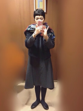 「おめかしコーデ」｜「アイテム（バレエシューズ）」を使った、kcocoronさん（レディース・160cm）の冬コーディネート
