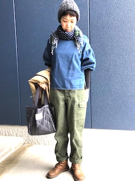 「La TOTALITE（ラトータリテ）のアイテム（モッズコート）」を使った、kcocoronさん（レディース・160cm）の春コーディネート