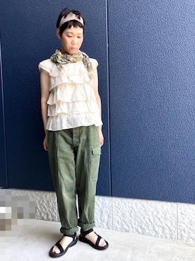 「yangany（ヤンガニー）のアイテム」を使った、kcocoronさん（レディース・160cm）の夏コーディネート