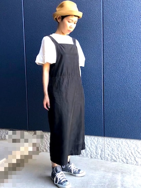 「chambre de charme（シャンブルドゥシャーム）のアイテム（ジャンパースカート）」を使った、kcocoronさん（レディース・160cm）の夏コーディネート