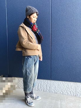 「ichi（イチ）のアイテム（パンツ）」を使った、kcocoronさん（レディース・160cm）の冬コーディネート