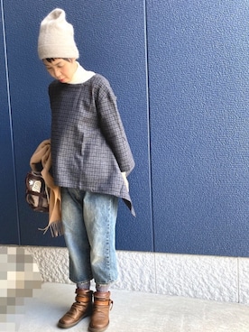 「ichi（イチ）のアイテム（パンツ）」を使った、kcocoronさん（レディース・160cm）の冬コーディネート