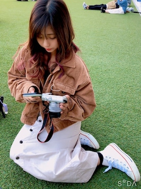 「Honeys（ハニーズ）のアイテム（その他アウター）」を使った、SHIHOさん（レディース・151cm）の秋コーディネート