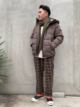 「417 EDIFICE（フォーワンセブンエディフィス）のアイテム（ダウンジャケット/コート）」を使った、JI-KENさん（メンズ・168cm）の冬コーディネート