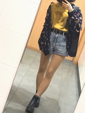 「大阪」｜「アイテム（ブルゾン）」を使った、oyumiさん（レディース・156cm）の秋コーディネート