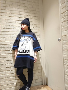「ビッグサイズコーデ」｜「アイテム（ワンピース/ドレス）」を使った、45さん（レディース・148cm）の冬コーディネート