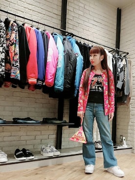 「アイテム（ポーチ）」を使った、45さん（レディース・148cm）の冬コーディネート