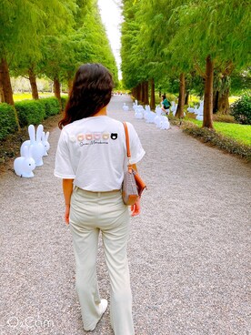 「S’AIMEのアイテム（トートバッグ、ブラウン系）」を使った、妤さん（レディース・156cm）の秋コーディネート