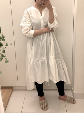 「coca（coca）（コカ）のアイテム（シャツワンピース）」を使った、mocaさん（レディース・162cm）の春コーディネート