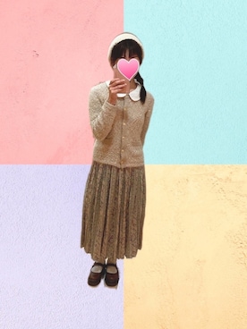 「RETRO GIRL（レトロガール）のアイテム（ハンチング/ベレー帽）」を使った、すみれさん（レディース・158cm）の冬コーディネート