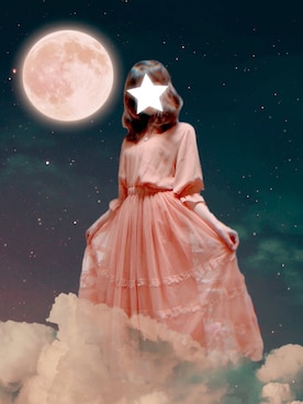 「アイテム（ドレス、ピンク系）」を使った、すみれさん（レディース・158cm）の春コーディネート