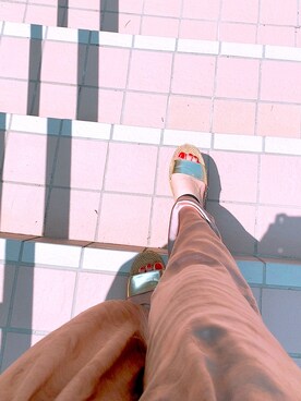 「ネイル」｜「アイテム（サンダル）」を使った、すみれさん（レディース・158cm）の夏コーディネート