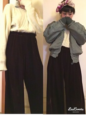 「だぼだぼ」｜「アイテム（財布/小物）」を使った、COCOさん（レディース・155cm）の冬コーディネート