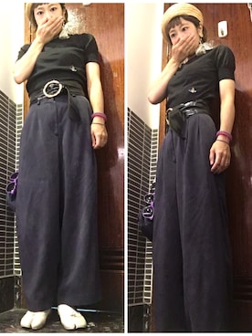 「麦わらベレー帽」｜COCOさん（レディース・155cm）の夏コーディネート