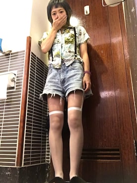 「ニーハイソックス」｜COCOさん（レディース・155cm）の夏コーディネート