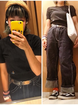 「むぎわらベレー帽」｜COCOさん（レディース・155cm）の夏コーディネート