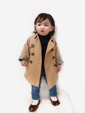 「アイテム（トレンチコート）」を使った、taiga¨̮anjuさん（キッズ・80cm）の春コーディネート