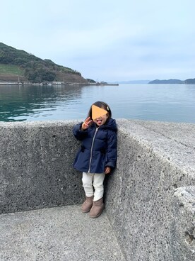 「petit main（プティマイン）のアイテム（ダウンジャケット/コート）」を使った、sa_k1_maさん（キッズ・90cm）の春コーディネート