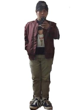 「H&M（エイチ・アンド・エム）のアイテム（ブルゾン）」を使った、たくろ〜さん（メンズ・165cm）の冬コーディネート