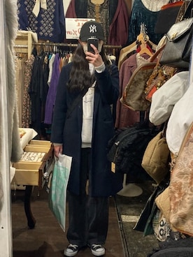 「LMCのアイテム（バッグ）」を使った、Lunaさん（レディース・163cm）の冬コーディネート