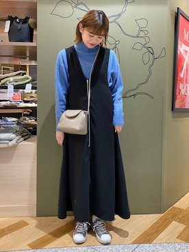 「ELENCARE DUE（エレンカーレデュエ）のアイテム（ジャンパースカート）」を使った、なぽっぷさん（レディース・160cm）の冬コーディネート
