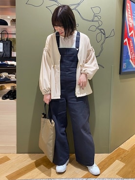 「Green　Parks（グリーンパークス）のアイテム（オールインワン・サロペット）」を使った、なぽっぷさん（レディース・160cm）の春コーディネート