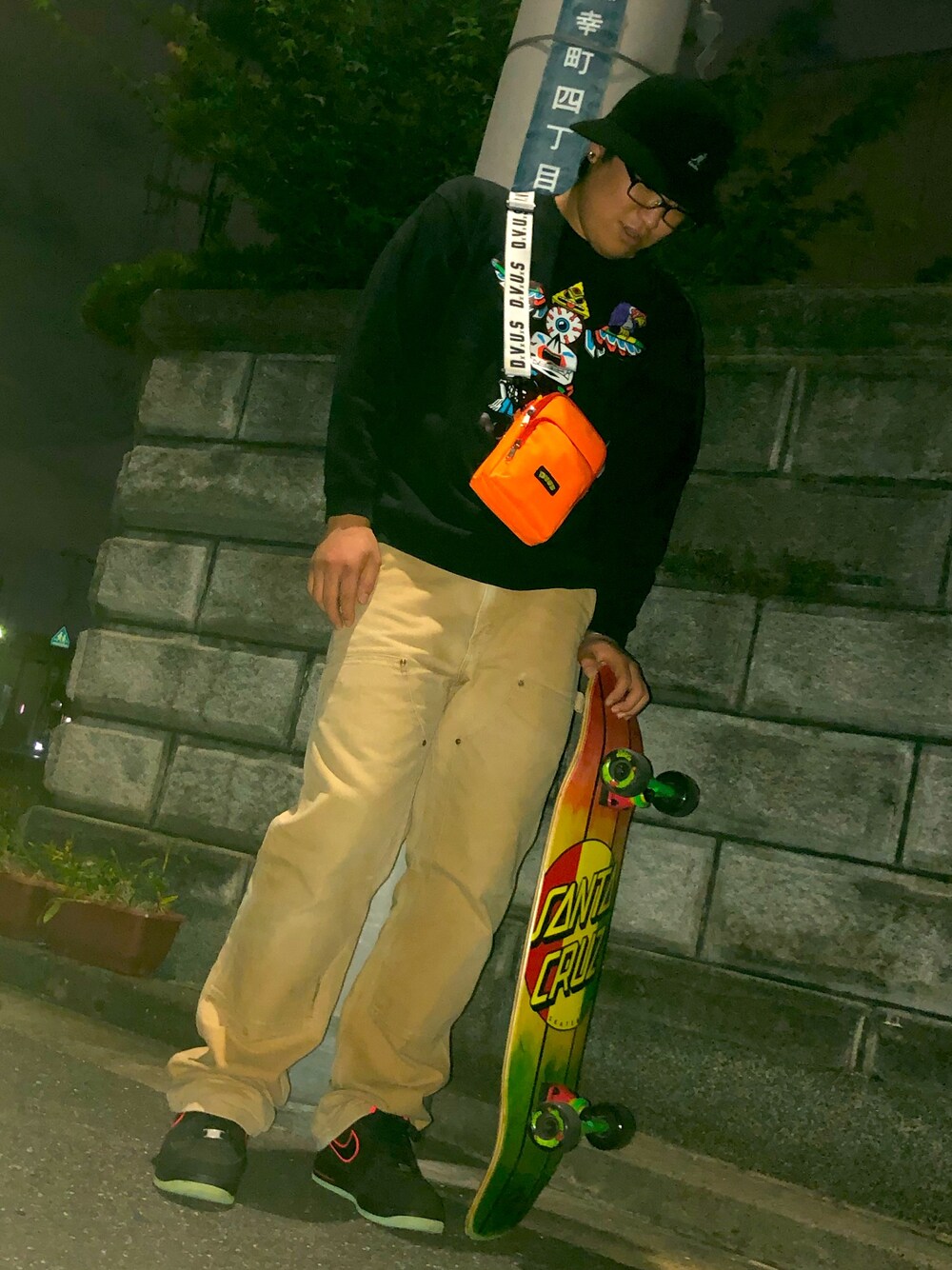 「スケートスタイル、SK8　、今日のコーデ、ブラック、アースカラー、秋コーデ、ストリート、スケータースタイル、carhartt、おしゃれさんと繋がりたい」｜「NIKEのアイテム（スニーカー、ブラック系）」を使った、Rumina Dei -Voice-さん（メンズ・183cm）の秋コーディネートの1枚目の写真