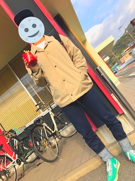 「スケボー」｜「アイテム（ナイロンジャケット）」を使った、はるま🕶🙈さん（メンズ・170cm）の冬コーディネート