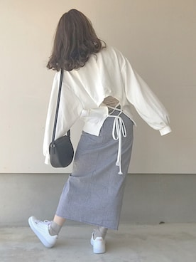 「PATRICK（パトリック）のアイテム（スニーカー）」を使った、えだ( ¨̮ )さん（レディース・156cm）の春コーディネート