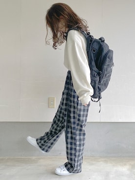 「PATRICK（パトリック）のアイテム（スニーカー）」を使った、えだ( ¨̮ )さん（レディース・156cm）の秋コーディネート