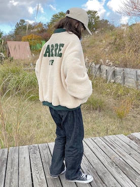 「コーデュロイキャップ」｜えだ( ¨̮ )さん（レディース・156cm）の秋コーディネート