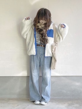 「ADOLESCENCE （アドレセンス）のアイテム」を使った、えだ( ¨̮ )さん（レディース・156cm）の冬コーディネート