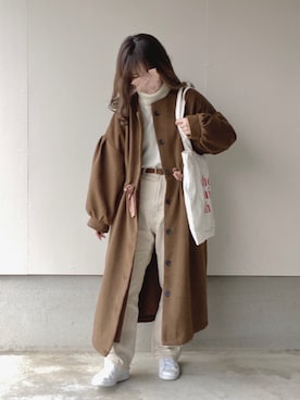 「mystic（ミスティック）のアイテム（その他アウター）」を使った、えだ( ¨̮ )さん（レディース・156cm）の冬コーディネート