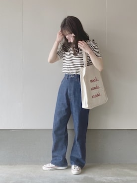 「ラフコーデ」｜「アイテム（その他）」を使った、えだ( ¨̮ )さん（レディース・156cm）の夏コーディネート