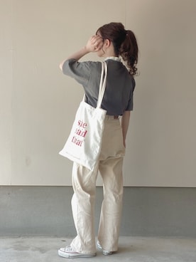 「フリルネック」｜「アイテム（その他）」を使った、えだ( ¨̮ )さん（レディース・155cm）の夏コーディネート