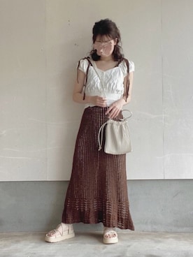 えだ( ¨̮ )さん（レディース・155cm）の夏コーディネート