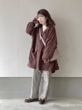 「Happy John（ハッピージョン）のアイテム」を使った、えだ( ¨̮ )さん（レディース・155cm）の秋コーディネート