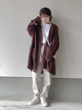 「Happy John（ハッピージョン）のアイテム」を使った、えだ( ¨̮ )さん（レディース・155cm）の秋コーディネート
