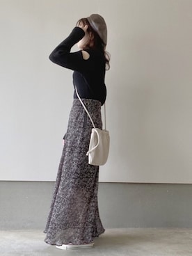 「Chico（チコ）のアイテム（ハンチング/ベレー帽）」を使った、えだ( ¨̮ )さん（レディース・155cm）の秋コーディネート