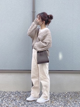 「apres jour（アプレジュール）のアイテム（パンツ）」を使った、えだ( ¨̮ )さん（レディース・155cm）の冬コーディネート