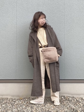 「apres jour mignon（アプレジュールミニョン）のアイテム（ジャケット/アウター）」を使った、えだ( ¨̮ )さん（レディース・155cm）の冬コーディネート