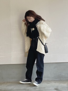 えだ( ¨̮ )さん（レディース・155cm）の冬コーディネート